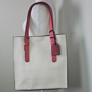 Reed Krakoff White & Red Leather Tote Bag – Large Shoulder Shopper Handbag